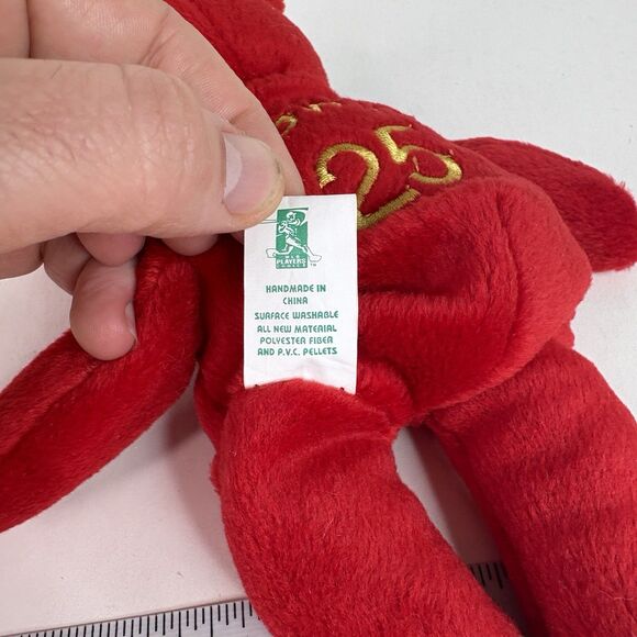 Mark McGwire 1998 Salvino's Bamm Beano's #25 Red Plush Beanie Bear 8in Vintage - Picture 8 of 8